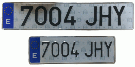 MATRÍCULA COCHE LARGA + ALFA METÁLICA